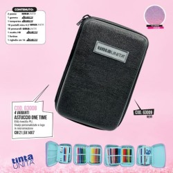 Astuccio One Time Nero Glitterato Tinta Unita Glamour