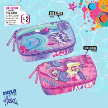 Astuccio Oval Jumbo Unicorn Girl Tinta Unita Young