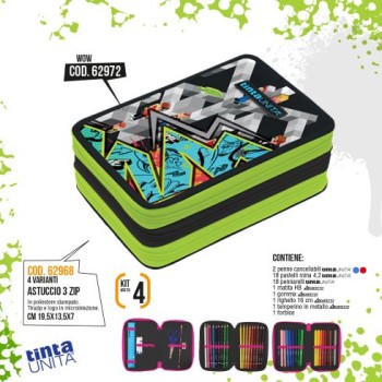Astuccio triplo Game Tinta Unita Teen