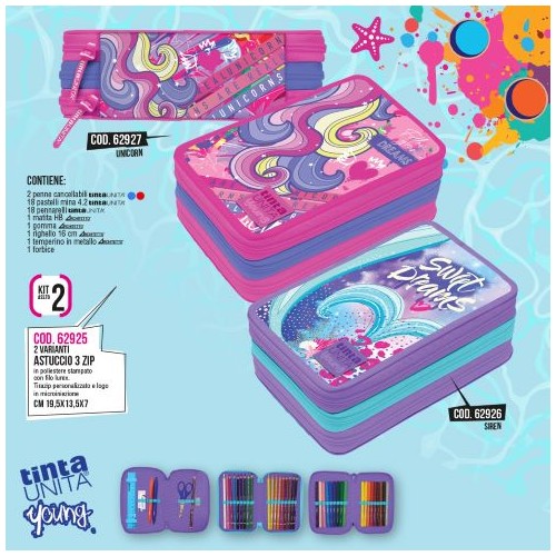 Astuccio triplo Siren Sweet Dreams Tinta Unita...