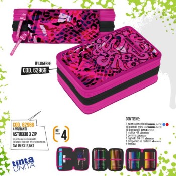 Astuccio triplo Wild & Free Tinta Unita Teen