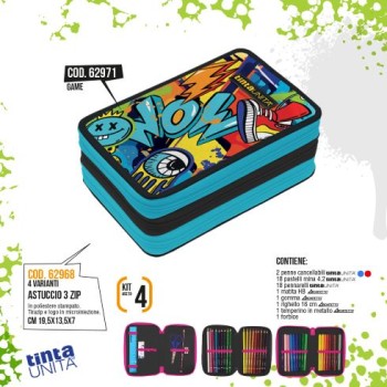 Astuccio triplo Wow Tinta Unita Teen
