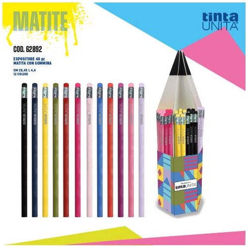 Matita con gommino Tinta Unita Excellent colori...