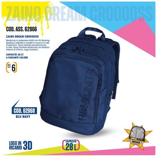 Zaino Dream Cross Blu Navy Tinta Unita Excellent