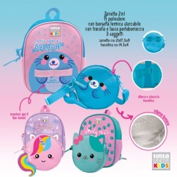 Zainetto 2in1 con tracolla termica staccabile Tinta Unita Kids