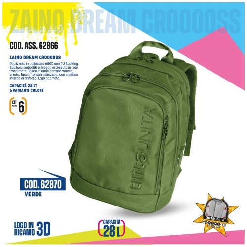 Zaino Dream Cross Verde Tinta Unita Excellent