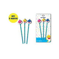 Set 3 matite con gomma sagomata