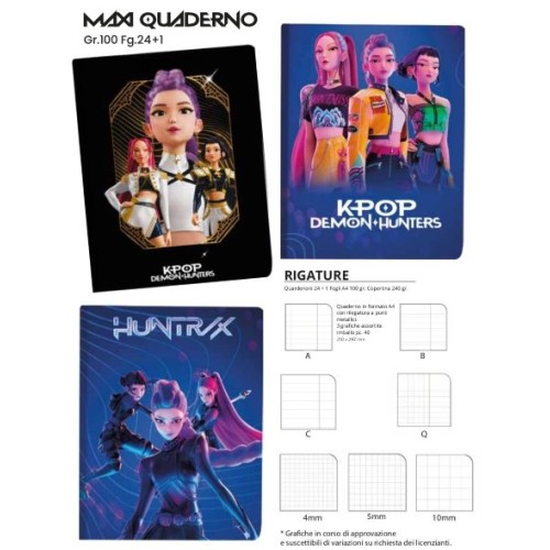 Maxi Quaderno A4 Huntrix K-Pop Demon Hunters...