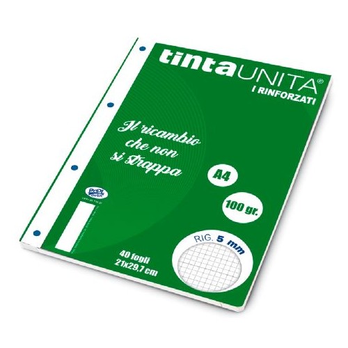 Ricambi Rinforzati A4 100gr Tinta Unita...