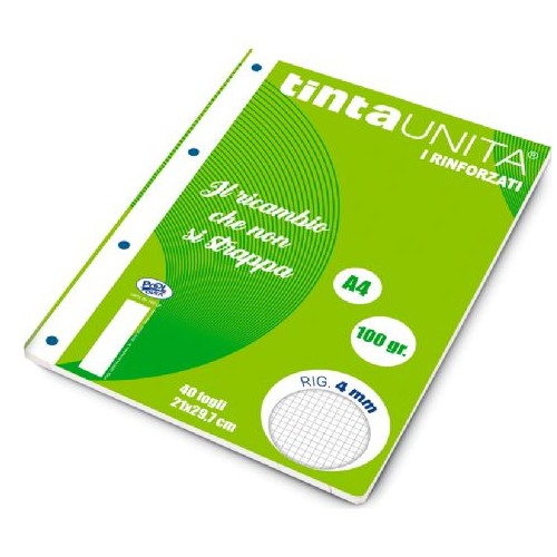 Ricambi Rinforzati A4 100gr Tinta Unita...