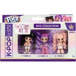 K-Pop Idol Collection confezione da 3 mini personaggi Yura, Nari e Yuni