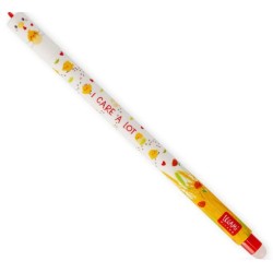 Penna Cancellabile Hen "I Care a Lot" - Erasable Pen - Gallina Inchiostro Cancellabile Rosso