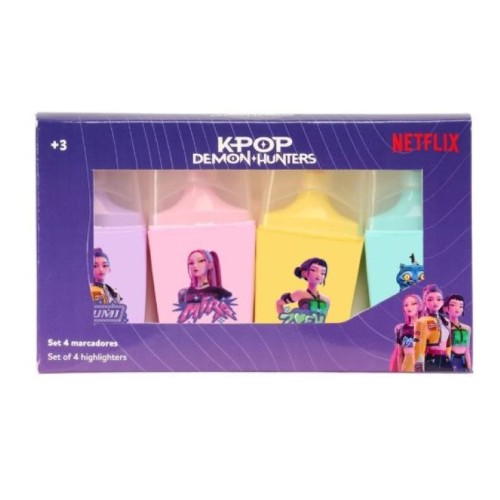 Set 4 mini evidenziatori K-Pop Demon Hunters