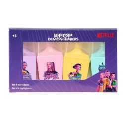 Set 4 mini evidenziatori K-Pop Demon Hunters