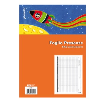 Blocco Foglio presenza formato A4 50x2 autoricalcanti
