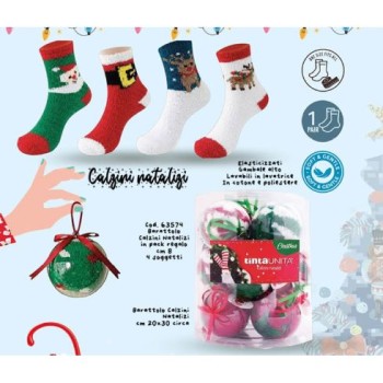 Calzini natalizi in gift box pallina di Natale modelli...