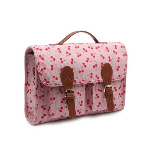 Cartella/Zaino Naj-Oleari Cerise Rosa con Ciliegie