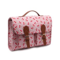 Cartella/Zaino Naj-Oleari Cerise Rosa con Ciliegie