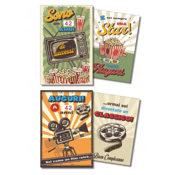 Biglietti compleanno rotella vintage