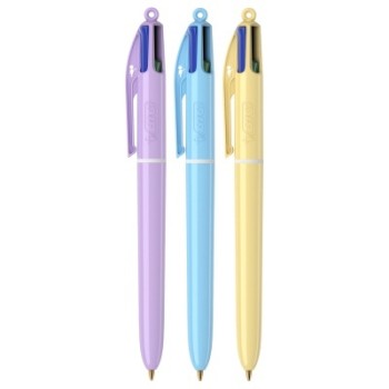 Penna a scatto a sfera 4 colori fusto pastel