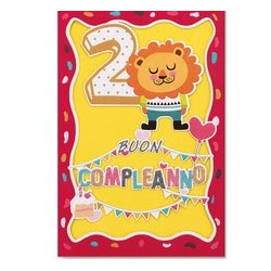 Biglietto Laser Cut 2 Anni con Glitter