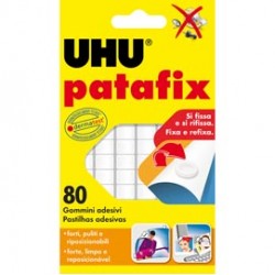 Blister 80 supporti gomma adesiva uhu patafix bianco