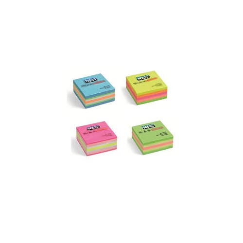 Blocchetto fogli adesivi riposizionabili 50x 50mm colori assortiti 250fogli