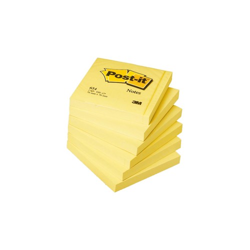 Blocco 100fg post-it Giallo canary 76x76mm 654