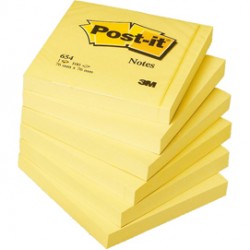 Blocco 100fg post-it Giallo canary 76x76mm 654