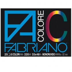 Blocco facolore (33x48cm) 25fg 220gr 5 colori fabriano