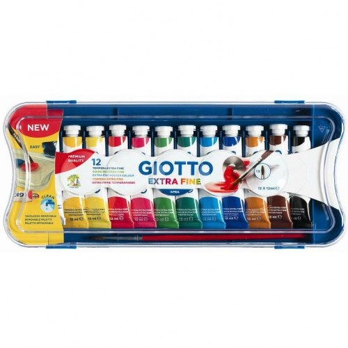 Box 7 tubetti tempera 12ml giotto tubo 4 assortito