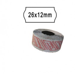 Rotolo 1000 etichette prezzatrice 26x12mm onda bianco removibile