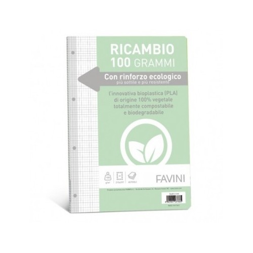 Ricambi a4 rinforzati eco 100gr 40fogli 4mm