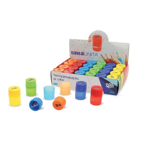 Temperamatite a due fori con contenitore -...