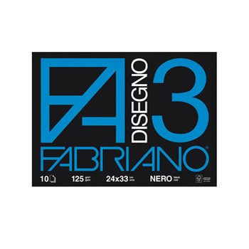 Album blocco Fabriano 3 24x33cm 10 fogli neri 125gr 2