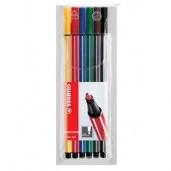 Astuccio 6 pennarelli stabilo pen colori ass.
