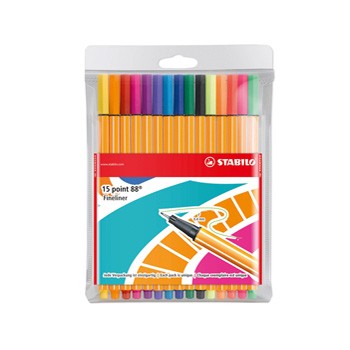Astuccio fantasia random 15 colori assortiti point 88 stabilo 2