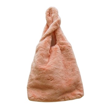 Borsa in pelliccia rosa furry pool over 2
