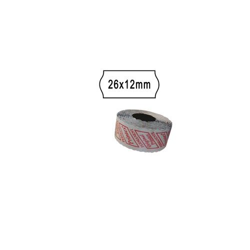 Rotolo 1000 etichette prezzatrice 26x12mm onda...