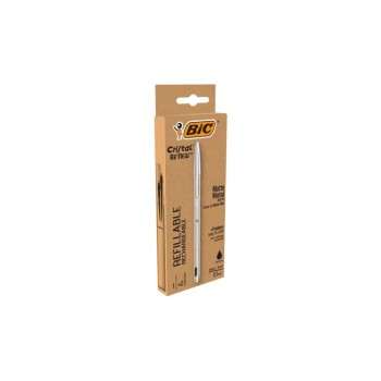 Penna bic cristal metal nero + 2 refill 2