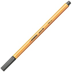 Stabilo fineliner fine tratto 0,4mm. Punta con rinforzo metallico, colore grigio
