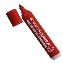Pennarello Tratto Marker punta tonda rosso