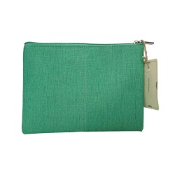 Pochette lady donna con zip in ecopelle colori verde, fucsia, celeste