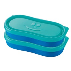 Portamerenda Snack box Picnik - Set da 2 pz. - Colore Blu/Verde Acqua