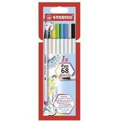 Stabilo Pen 68 Brush Colori assortiti - Confezione 8 pz.