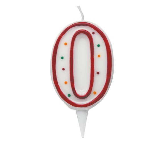 Candelina Zuccherino numero 0 - h. 8,5 cm Big...