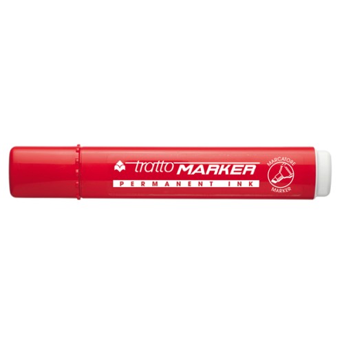 Pennarello Tratto Marker punta a scalpello rosso