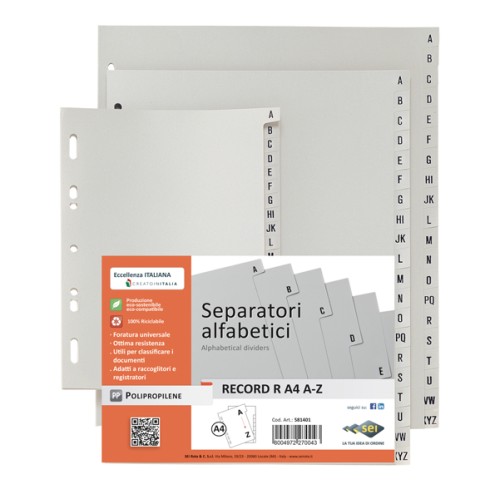 Separatore alfabetico A/Z Record R - PPL - 24,5...