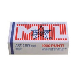 Scatola 1000 punti cucitrice Zenith 515/8 (24/8)