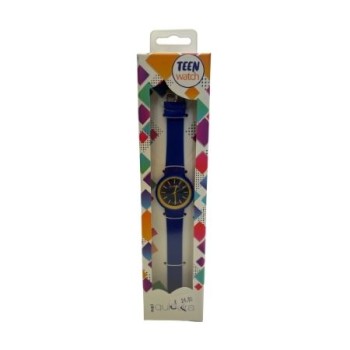 Orologio da polso in silicone Blu elettrico/Giallo